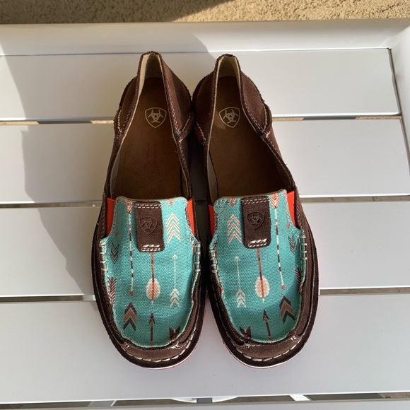 Ariat brown suede and canvas shoes Southwest size 7.5B - Picture 2 of 16